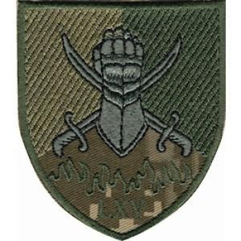 Шеврон 65 ОМБр піксель рукавиця