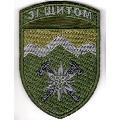Шеврон 10 ОГШБр "Зі щитом" хакі