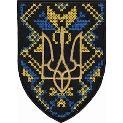 Шеврон "Вишиванка" черный на липучке