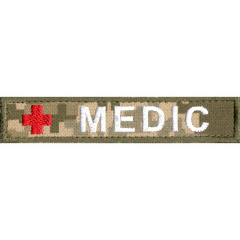 Нашивка нагрудна (планка) "Medic" (Медик) піксель
