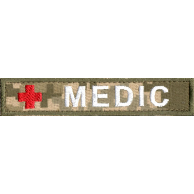 Нашивка нагрудна (планка) "Medic" (Медик) піксель