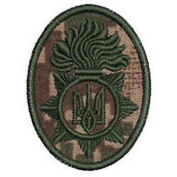 Кокарда Національної Гвардії України (НГУ), камуфляж "Хижак", овал
