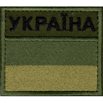 Прапор прикордонників (ДПСУ) на липучці зелений кант олива