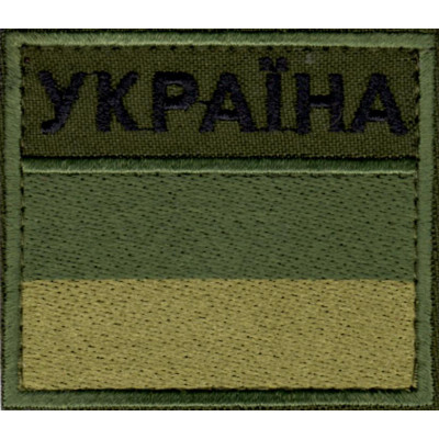 Прапор прикордонників (ДПСУ) на липучці зелений кант олива