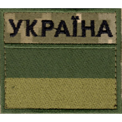Прапор прикордонників (ДПСУ) піксель зелений кант